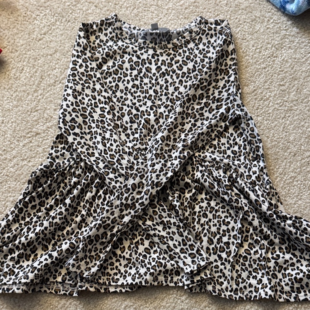 Gaze Black and White Leopard A-Line Skirt